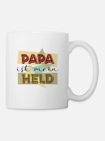 Papa ist mein Held - Tasse - Weiß