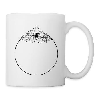 Hibiscus Boho Fleur peinte à la main - Mug blanc - blanc - Droite