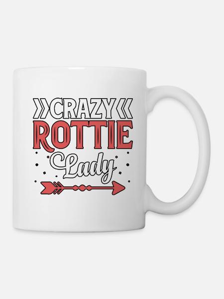 Crazy Rottie lady - Mugg - vit