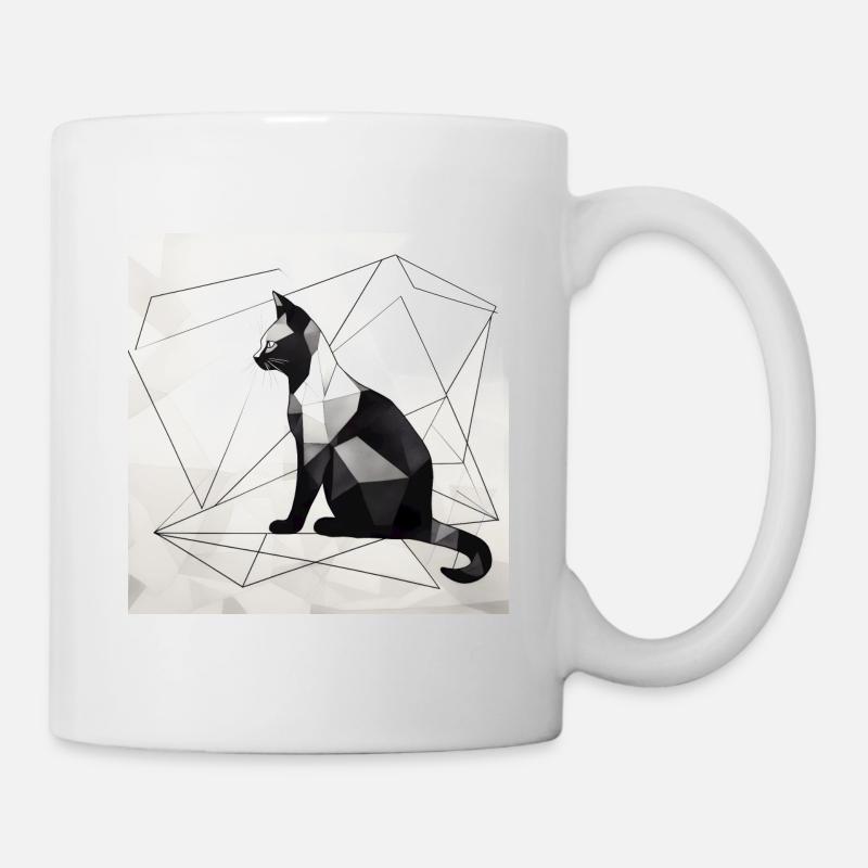 Abstract fascination: Cat in a love triangle - Mug - white