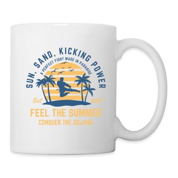 Taekwondo Summer on the beach under palm trees - Mug - white - Right