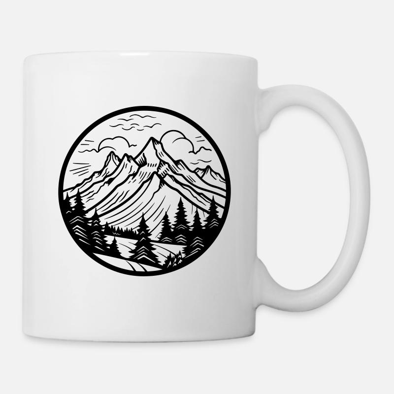 Berge Symbol Silhouette - Tasse - Weiß