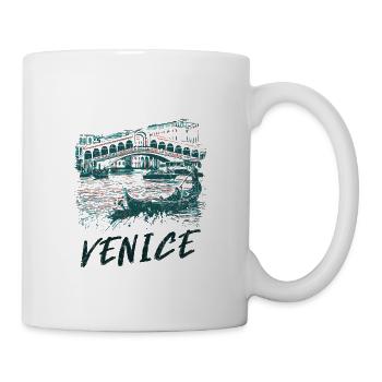Venice's Rialto Bridge, Grand Canal & Gondolas - Mug - white - Right