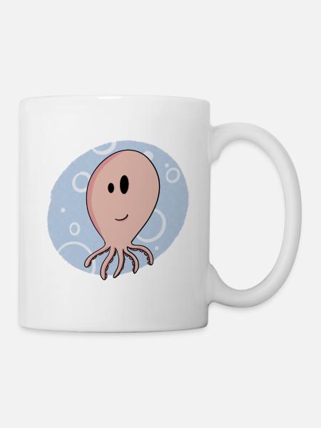 Mer / Eté / Poulpe / Poulpe / Calmar - Mug blanc - blanc
