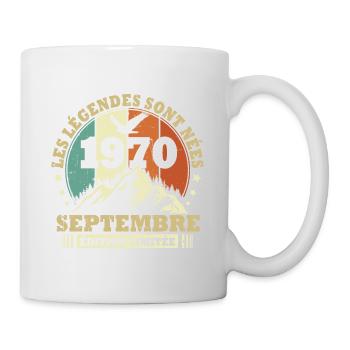 Vintage septembre 1970 vintage cadeau anniversaire - Mug blanc - blanc - Droite