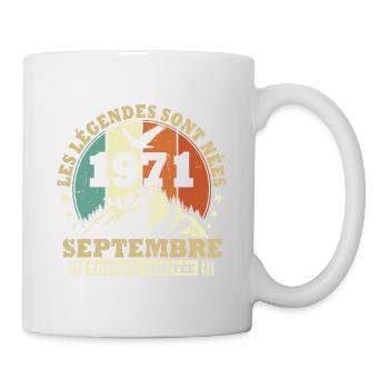 Vintage septembre 1971 vintage cadeau anniversaire - Mug blanc - blanc - Droite