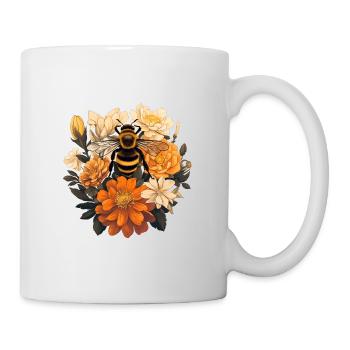 Honig Bienen/Hummel Blumen - Tasse - Weiß - Rechts