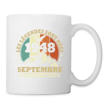 Vintage septembre 1948 vintage cadeau anniversaire - Mug blanc - blanc - Droite