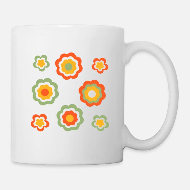 70s Flower Pattern - Mug - white
