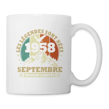 Vintage septembre 1958 vintage cadeau anniversaire - Mug blanc - blanc - Droite