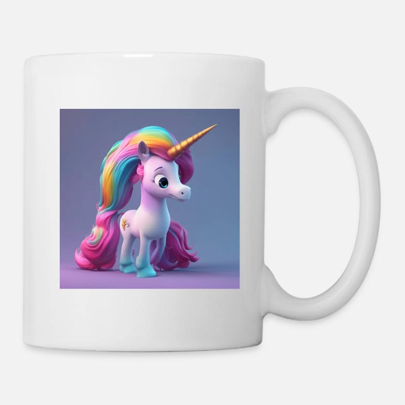 licorne arc-en-ciel - Mug blanc - blanc