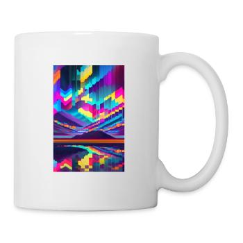 psychedelic glitch of pixels - Mug blanc - blanc - Droite