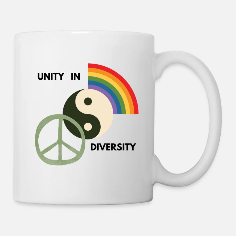 Arc-en-ciel Yin Yang Paix - Mug blanc - blanc