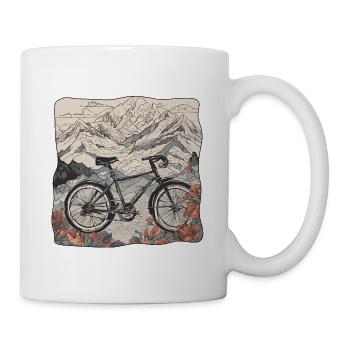 Vélo / Vélo / Vélo / Vélo / Forêt / Montagne - Mug blanc - blanc - Droite