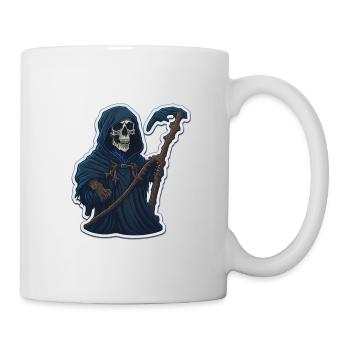 Sensenmann-Totenkopf-Halloween - Tasse - Weiß - Rechts