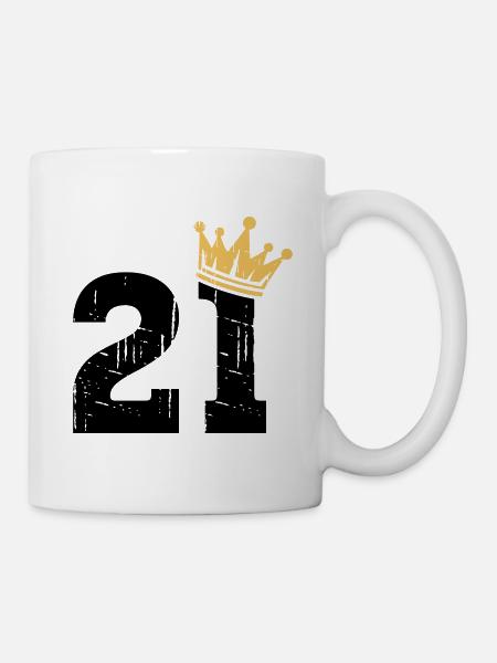 21 Crown 21e anniversaire 21 ans - Mug blanc - blanc