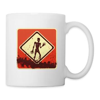 Halloween Zombieschild - Tasse - Weiß - Rechts