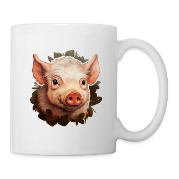 süßes Ferkel - Tasse - Weiß - Rechts