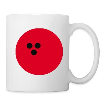 Bowlingkugel, Bowling rot - Tasse - Weiß - Rechts