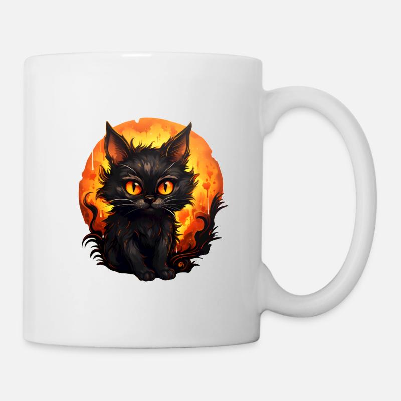 Halloween Kater - Tasse - Weiß