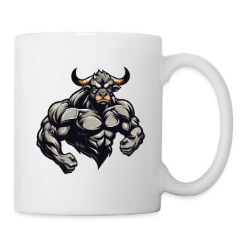 Bulle Stier Muskeln Workout Beast Gym - Tasse - Weiß - Rechts