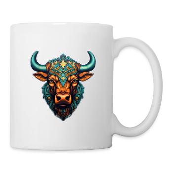Sacred cow in mandala style - Mug - white - Right