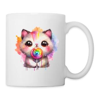 Kitty Kat avec sucette - Mug blanc - blanc - Droite
