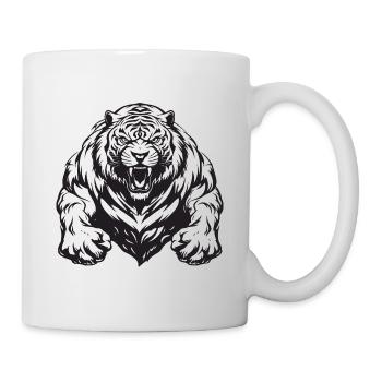 Muscles de musculation de tigre - Mug blanc - blanc - Droite