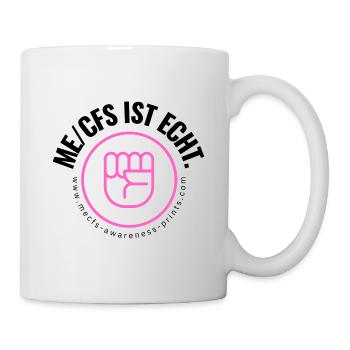 ME/CFS IST ECHT - pinke Faust - Tasse - Weiß - Rechts