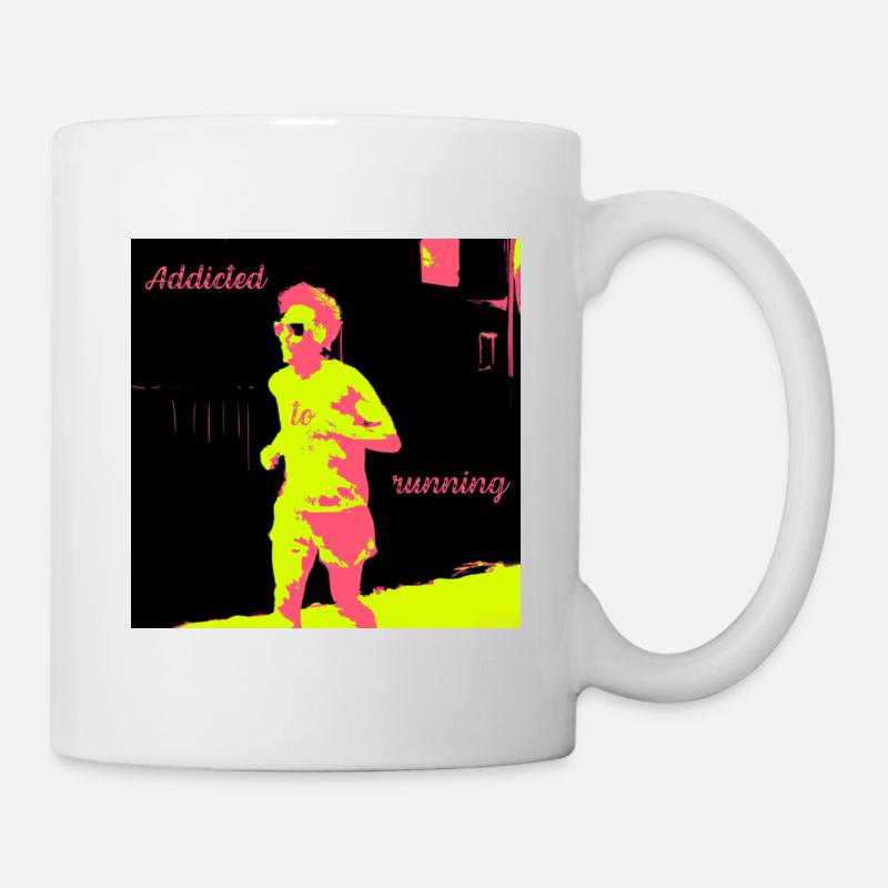 Jogger, man addicted to running - Mug - white
