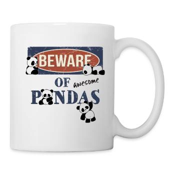 Méfiez-vous des pandas kawaii géniaux ! Panneau d’avertissement Panda - Mug blanc - blanc - Droite