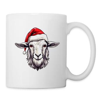 Ziege Weihnachten Tier Kopf - Tasse - Weiß - Rechts