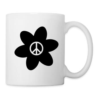 Blume mit Friedenszeichen - Tasse - Weiß - Rechts