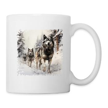 Sled dogs are very persistent - Mug - white - Right