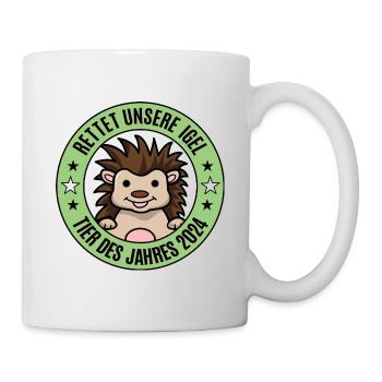 Tier des Jahres 2024 Stacheltier Rettet den Igel - Tasse - Weiß - Rechts