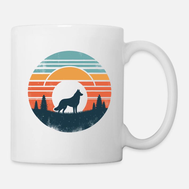Malinois Vintage Sunset - Tasse - Weiß