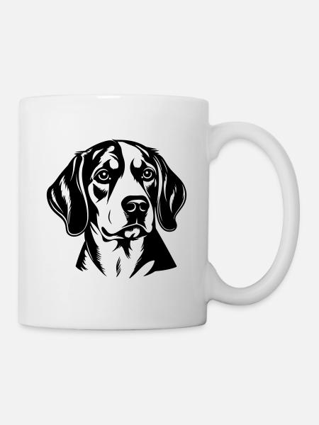 Beagle Hund Kopf - Tasse - Weiß