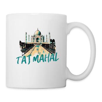 Illustration Taj Mahal, eine der Ikonen Indiens - Tasse - Weiß - Rechts