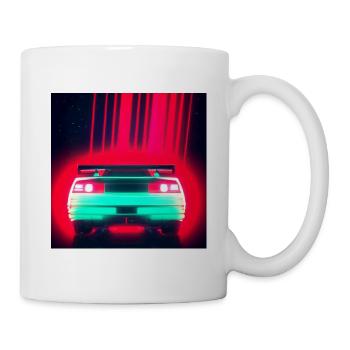 Auto von hinten mit rotem Licht - Tasse - Weiß - Rechts