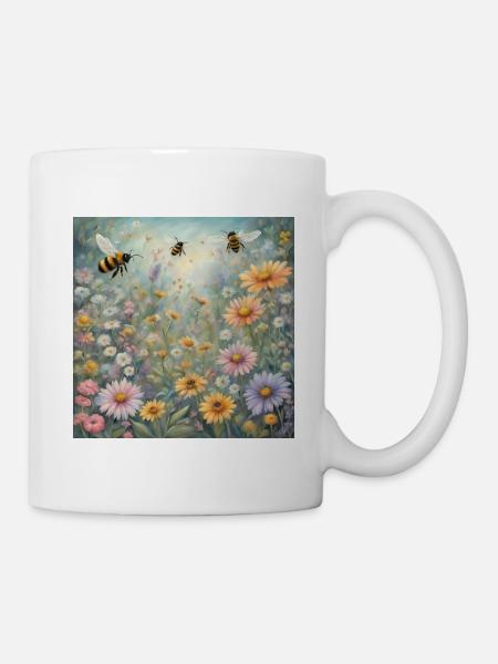 Magischer Garten mit Bienen - Tasse - Weiß