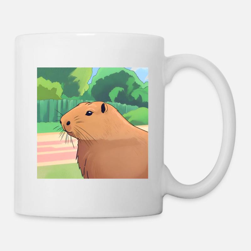 Ein brauner Capybara - Tasse - Weiß