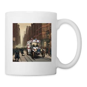 Ambulance drives through the streets of New York - Mug - white - Right