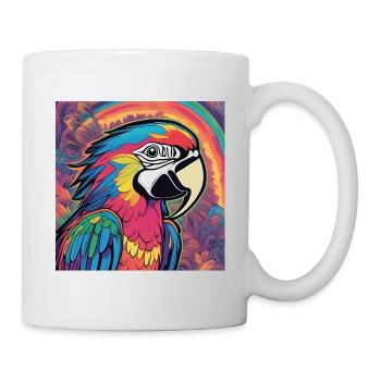 Un perroquet coloré - Mug blanc - blanc - Droite