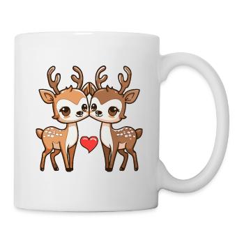 Deer Comic Couple Love - Mug - white - Right