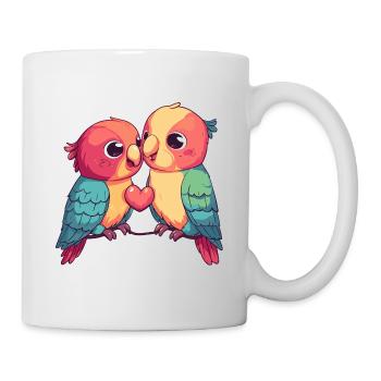 Parrot Comic Couple Love - Mug - white - Right
