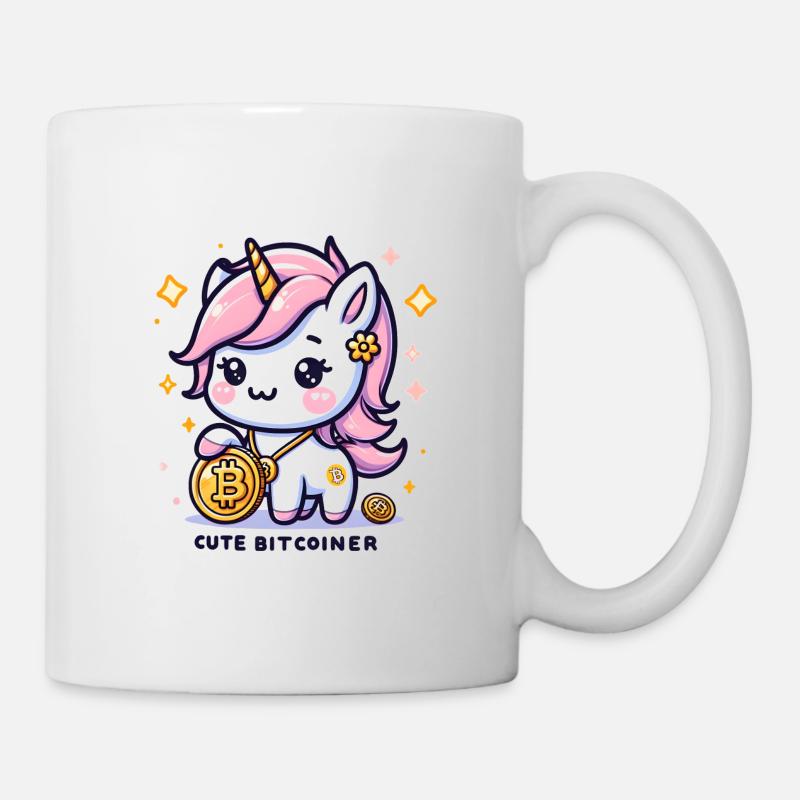 Adorable Crypto Unicorn Cute Bitcoiner - Tasse - Weiß