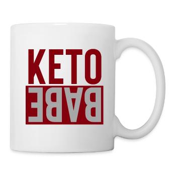 Keto Babe burgundy hellgrau - Tasse - Weiß - Rechts