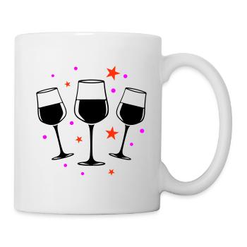 Weinglas Rotwein Symbol - Tasse - Weiß - Rechts