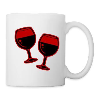 Verre de symbole de vin - Mug blanc - blanc - Droite