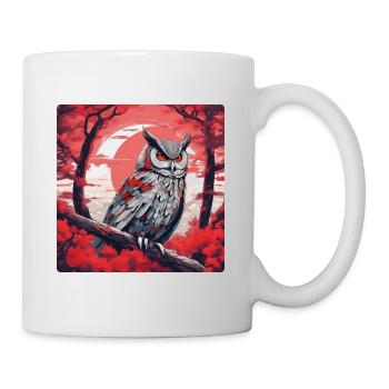 Hibou d’anime la nuit - Mug blanc - blanc - Droite